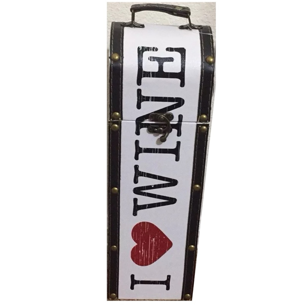 ELEMENTS Decorative Luggage Style I ❤️ Wine Metal Clasp